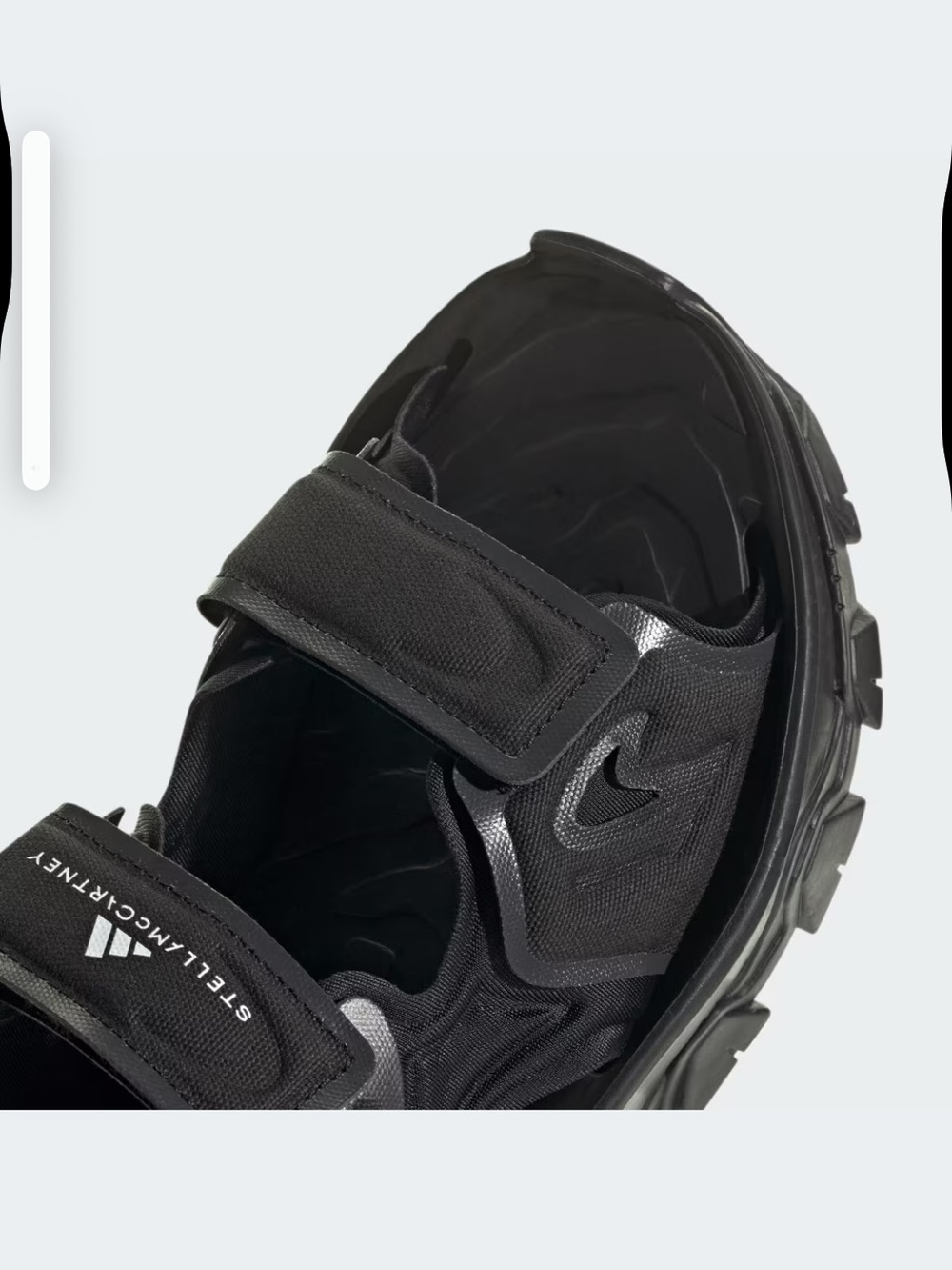 Adidas by Stella McCartney Black Chunky Sport Sandals - Picture 3 of 5